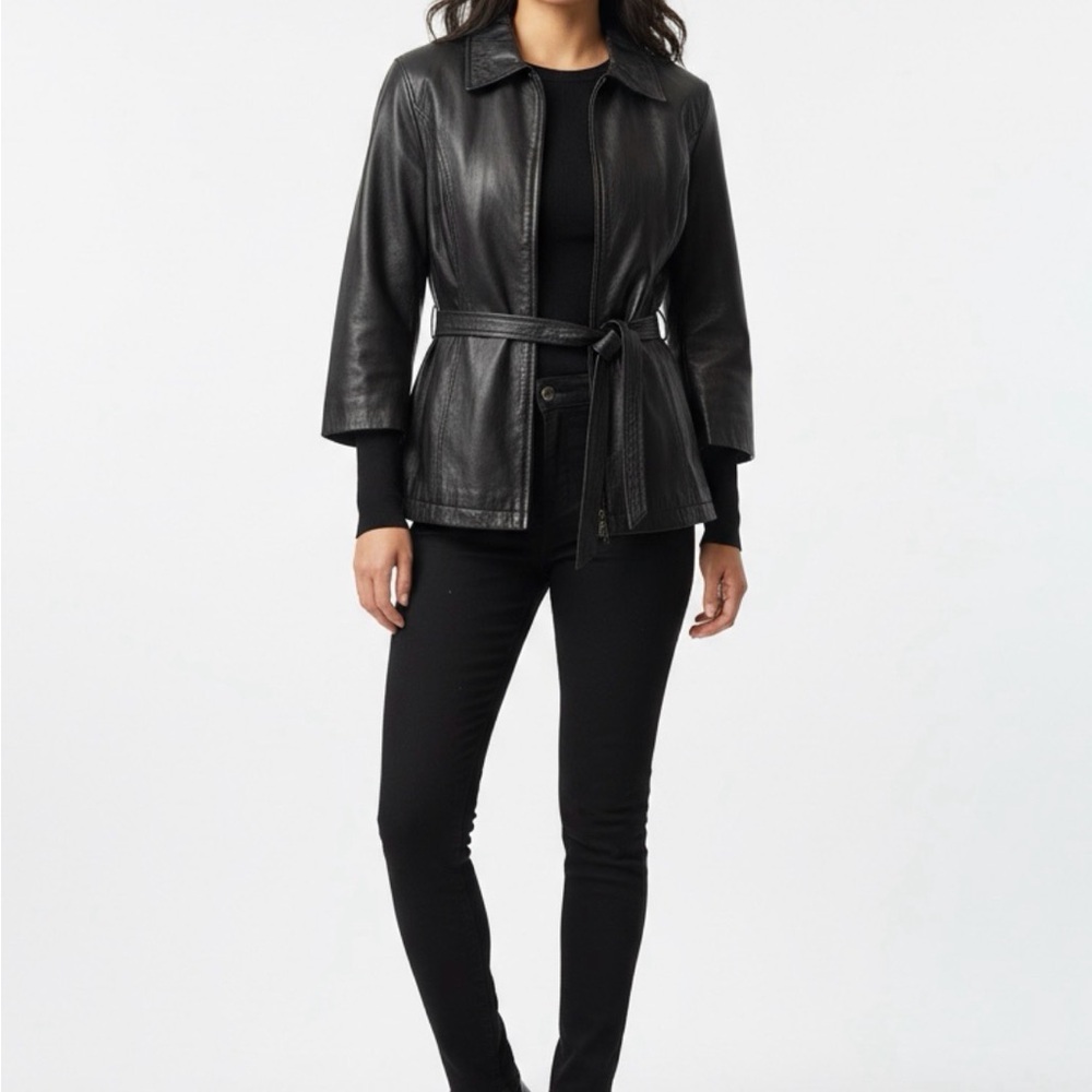 Vintage Jacqueline Ferrar Black Leather Jacket